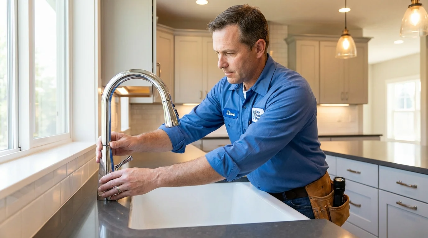 Kitchen faucet installation by Johns Plumbing LLC in La Cygne
