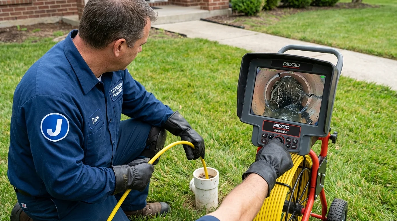 Sewer camera inspection being performed by Johns Plumbing LLC in La Cygne
